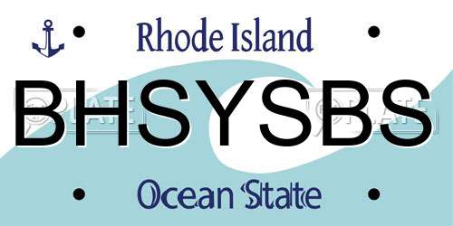 BHSYSBS Rhode Island License Plate