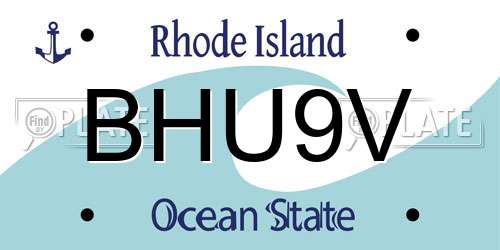 BHU9V Rhode Island License Plate