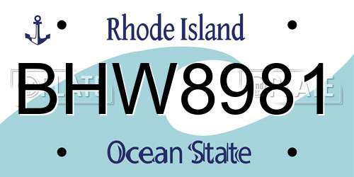 BHW8981 Rhode Island License Plate