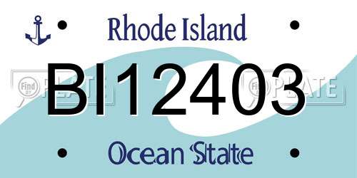 BI12403 Rhode Island License Plate