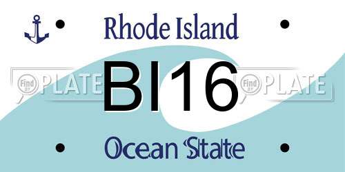 BI16 Rhode Island License Plate