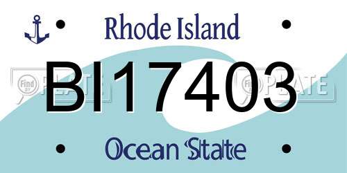 BI17403 Rhode Island License Plate