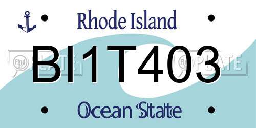 BI1T403 Rhode Island License Plate