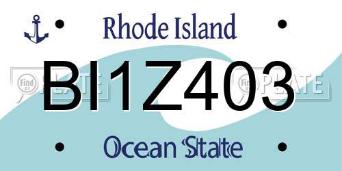 BI1Z403 Rhode Island License Plate