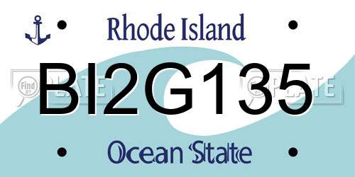 BI2G135 Rhode Island License Plate