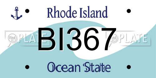 BI367 Rhode Island License Plate