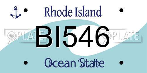 BI546 Rhode Island License Plate