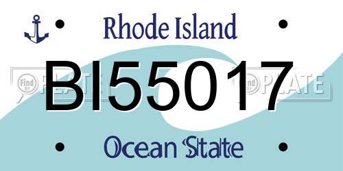 BI55017 Rhode Island License Plate