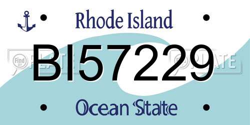 BI57229 Rhode Island License Plate