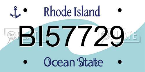 BI57729 Rhode Island License Plate