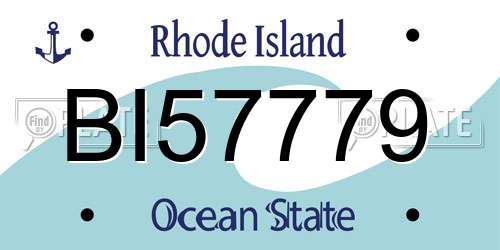 BI57779 Rhode Island License Plate