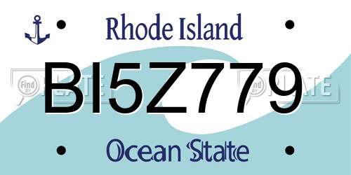 BI5Z779 Rhode Island License Plate