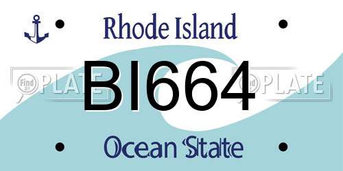 BI664 Rhode Island License Plate
