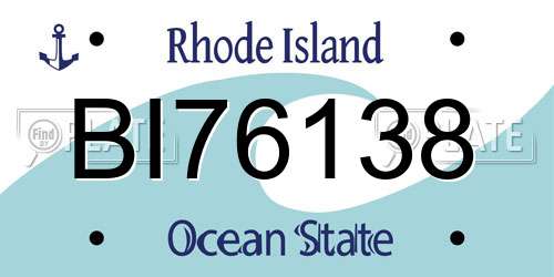 BI76138 Rhode Island License Plate