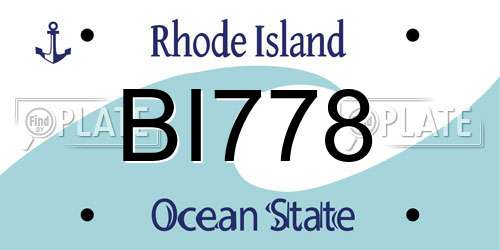 BI778 Rhode Island License Plate