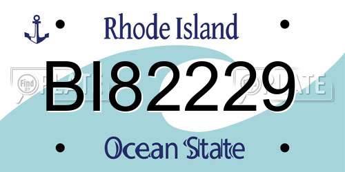 BI82229 Rhode Island License Plate