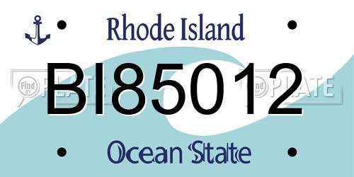 BI85012 Rhode Island License Plate