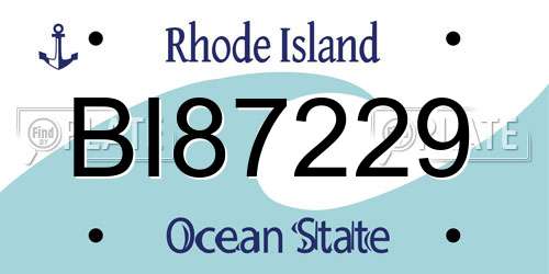 BI87229 Rhode Island License Plate