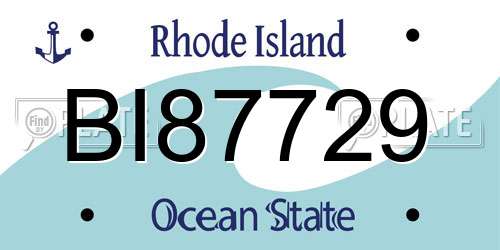 BI87729 Rhode Island License Plate