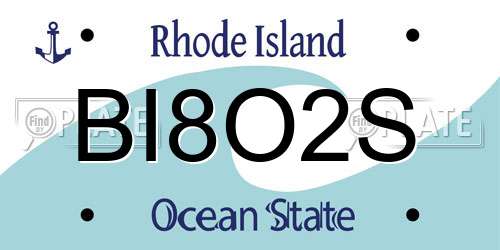 BI8O2S Rhode Island License Plate