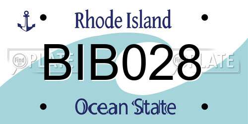 BIB028 Rhode Island License Plate