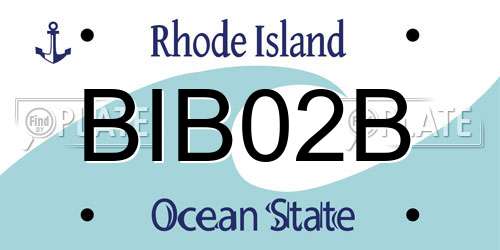 BIB02B Rhode Island License Plate