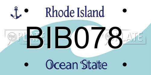 BIB078 Rhode Island License Plate