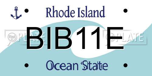 BIB11E Rhode Island License Plate