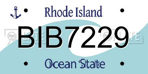 BIB7229 Rhode Island License Plate