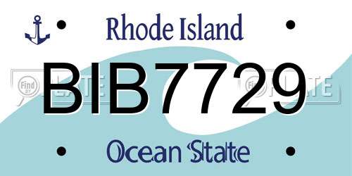 BIB7729 Rhode Island License Plate