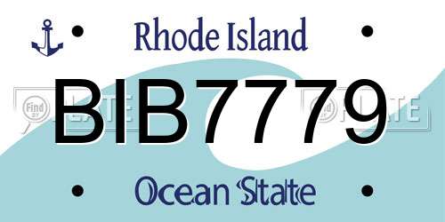 BIB7779 Rhode Island License Plate