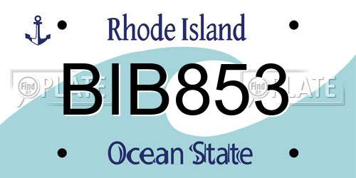 BIB853 Rhode Island License Plate