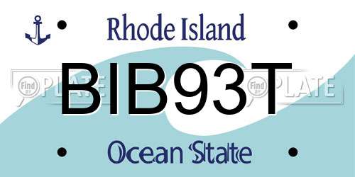 BIB93T Rhode Island License Plate