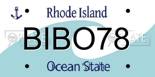 BIBO78 Rhode Island License Plate