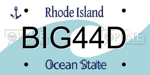BIG44D Rhode Island License Plate