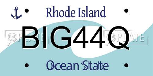 BIG44Q Rhode Island License Plate