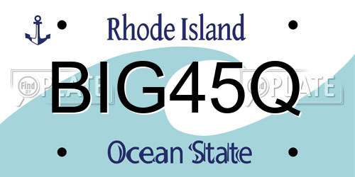 BIG45Q Rhode Island License Plate