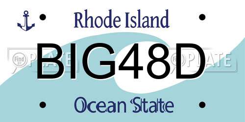BIG48D Rhode Island License Plate