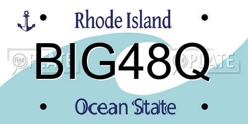 BIG48Q Rhode Island License Plate