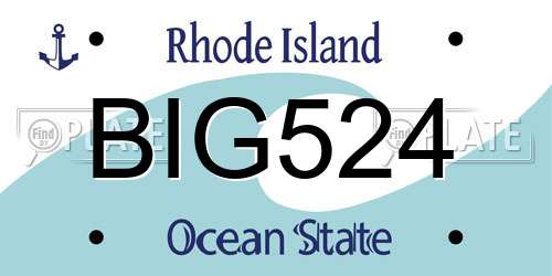 BIG524 Rhode Island License Plate