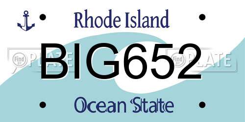 BIG652 Rhode Island License Plate