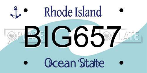 BIG657 Rhode Island License Plate