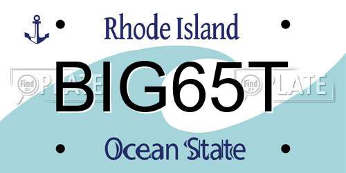 BIG65T Rhode Island License Plate