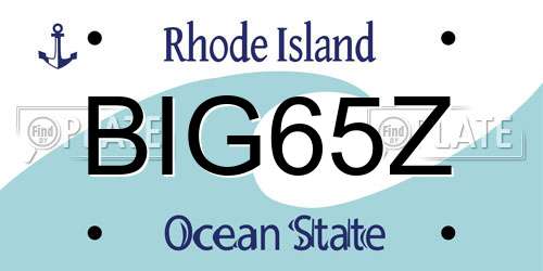 BIG65Z Rhode Island License Plate