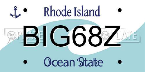 BIG68Z Rhode Island License Plate