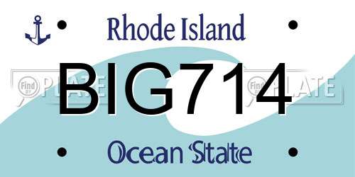BIG714 Rhode Island License Plate