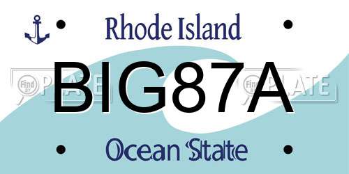 BIG87A Rhode Island License Plate