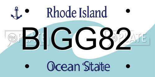 BIGG82 Rhode Island License Plate