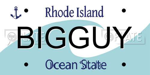 BIGGUY Rhode Island License Plate