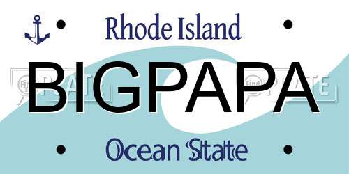 BIGPAPA Rhode Island License Plate